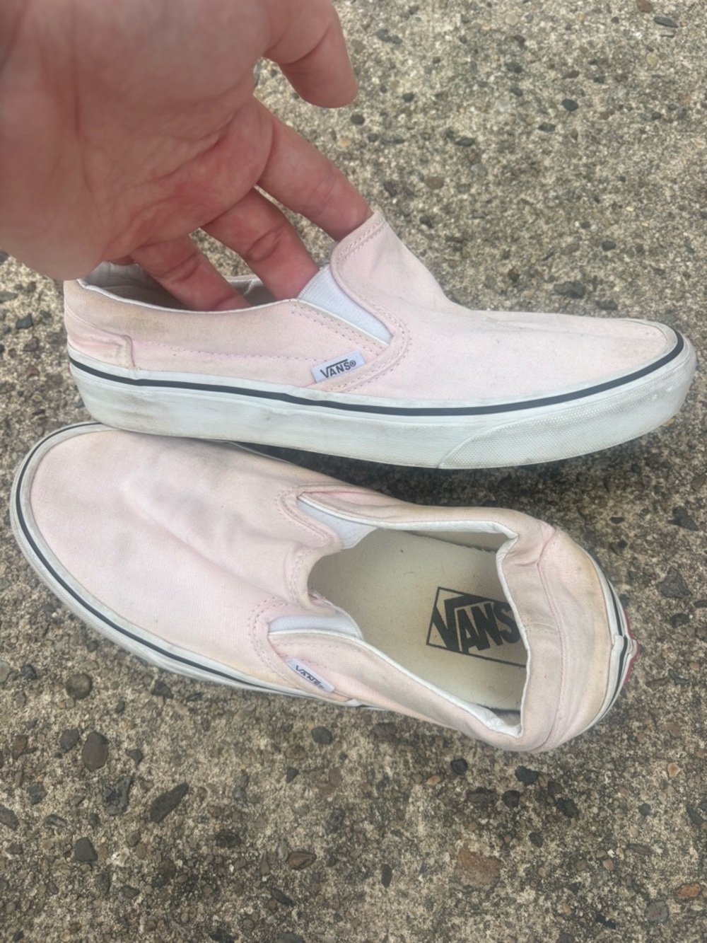 Vans Slip-On Sneakers in Cream and Light Pink